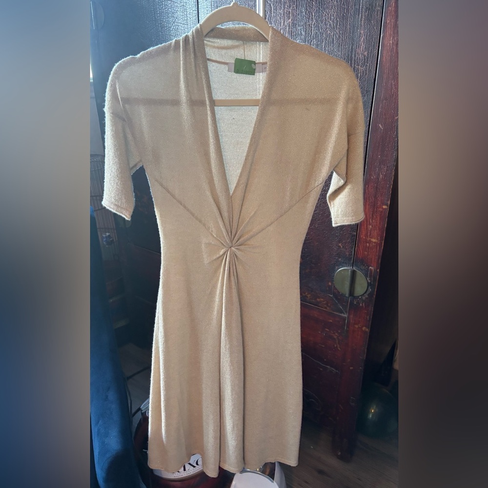Elegant Tan Knit Dress